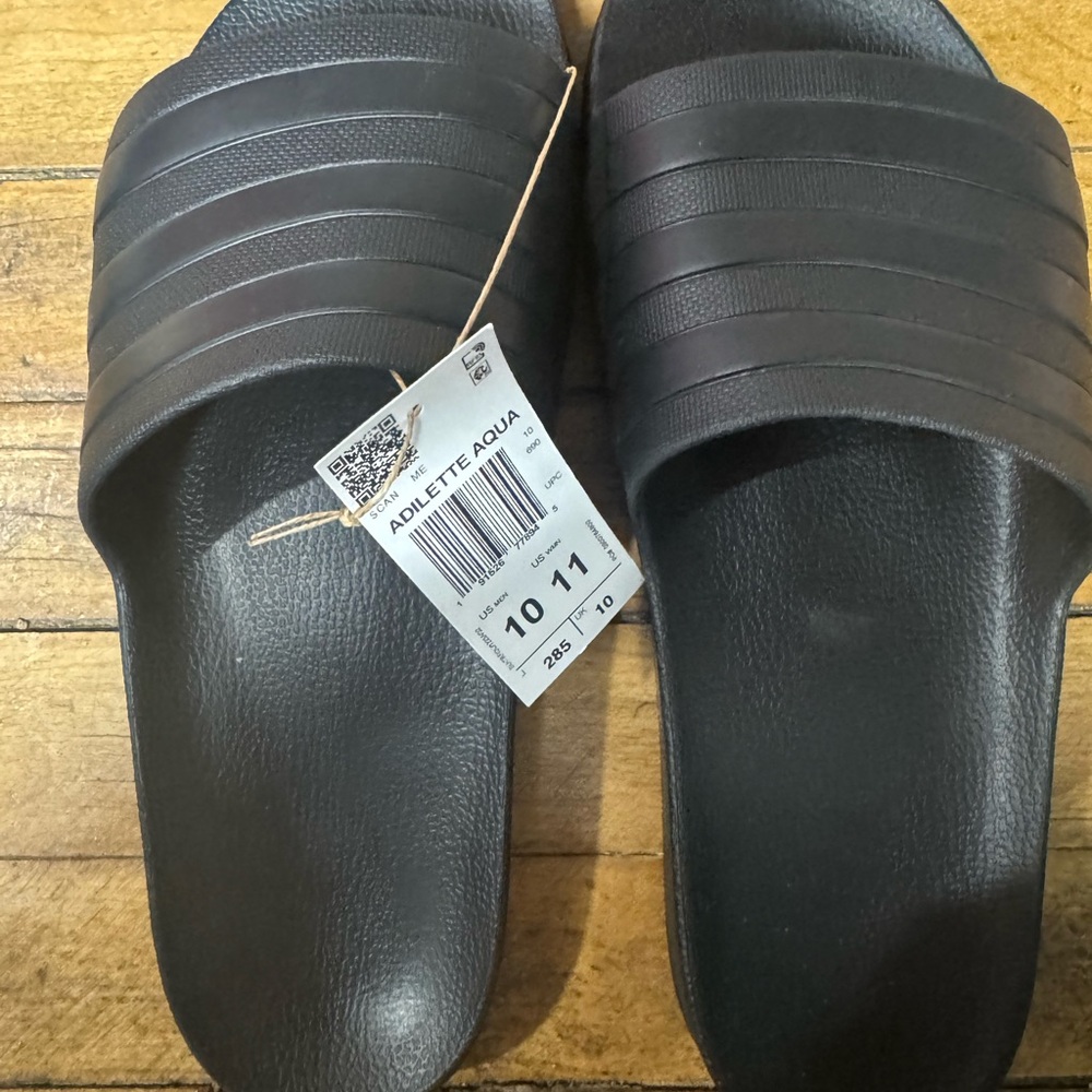 adidas Adilette Aqua Slide Sandals - Black